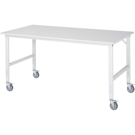 Rau Fahrbarer Arbeitstisch Tom (4 LR), B2000xT1000xH910-1230mm, M-Platte-22mm