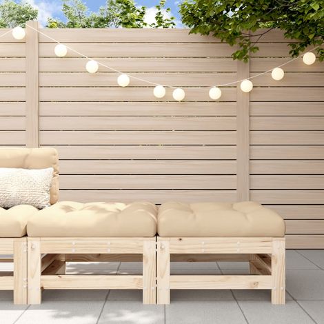 Taburetes de jardín con cojines 2 uds madera maciza de pino vidaXL (1/5)