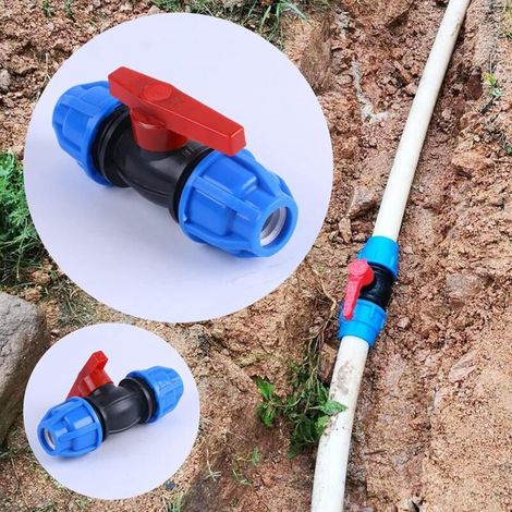 YMYNY Valve MDPE Polyethylene Ball Valve - Compression Fitting, Water Pipe Compression Fitting, Compression Reducing Sleeve, 20mm Female Thread Adapter (1/4)