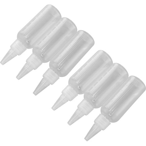 Lot de 10 flacons de peinture aérographe vides de 60 ml avec graduation transparente. (1/5)
