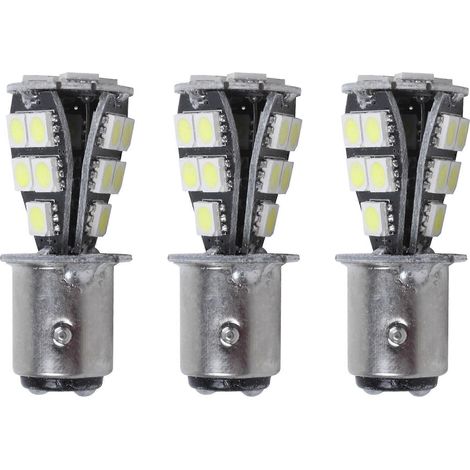 ampoules LED SMD 5050 18 (1157 P21W BAY15D) blanches pour feu stop arrière (1/5)