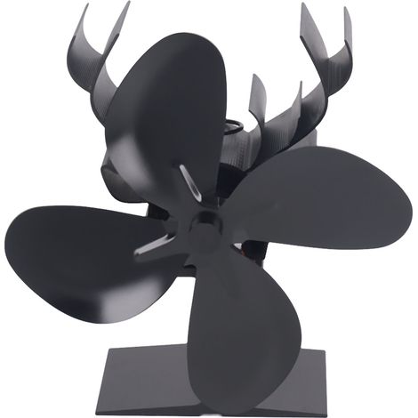 Ventilateur de poêle à bois à 4 pales, alimenté par la chaleur, grand débit d'air, faible niveau sonore, en alliage d'aluminium. (1/5)