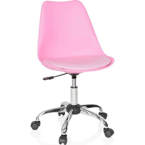 hjh OFFICE Chaise de Bureau Scandinave Fancy Pro Fauteuil Pivotant à roulettes, Hauteur Réglable, Rose 742010 (1/5)
