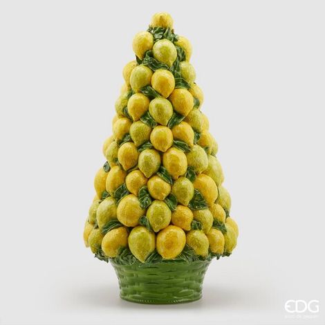 EDG Enzo De Gasperi Cono Limoni con Cesto H 76 Cm D 40 Cm Colore Giallo e Verde