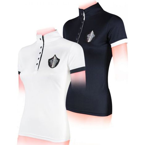 XL, Bleu: T-shirt équitation femme TAMARA manches courtes