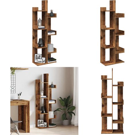 vidaXL Bibliothèque vieux bois 48x25,5x140 cm bois d'ingénierie (1/5)