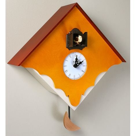 Orologio a Cucù da Parete 38X38X12Cm Pirondini Italia Chalet Ciliegio (1/2)