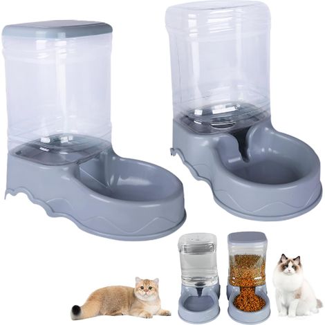 Distributeurs d'eau pour Chat Mangeoire Automatique pour Chat 3, 5 L Distributeur Automatique De Nourriture Et D'abreuvoir pour Animaux (1/5)