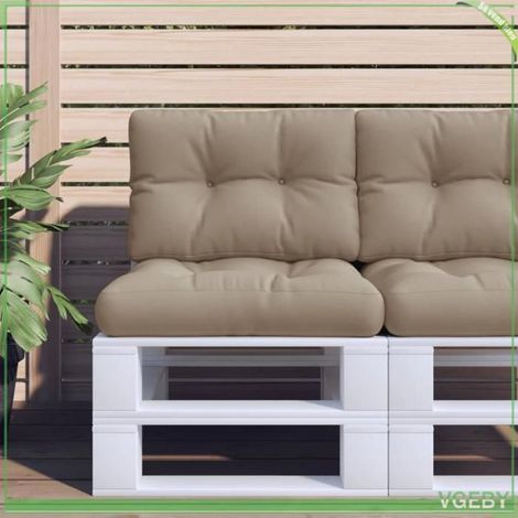 360543 Coussin de palette taupe 50x40x12 cm tissu (1/5)