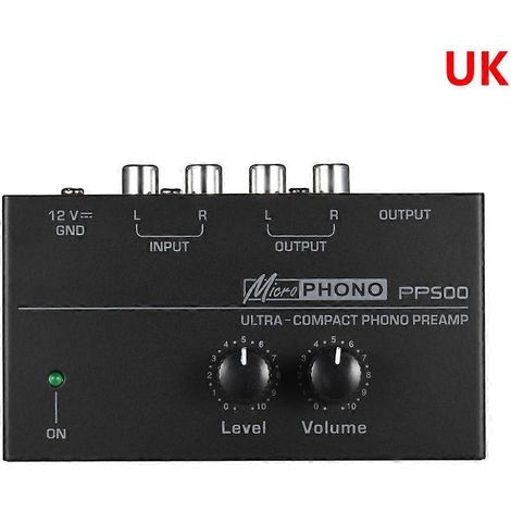 PP500 Préamplificateur Phono avec Contrôles de Volume, Entrées/Sorties RCA et Interfaces 1/4" TRS pour Platine Vinyle - Alimentation UK (1/4)