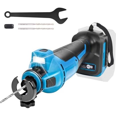 Coupe-cloison sèche sans fil pour Makita 18 V, 26 000 tr/min, outil de coupe sans balais avec lumière LED, scie rotative à profondeur réglable pour cloison sèche, kit de scie à spirale compacte (1/5)