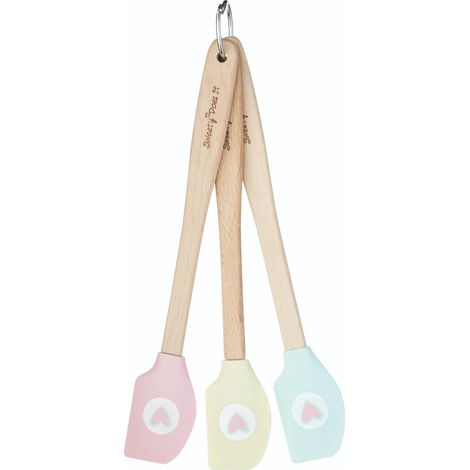 SWEETLY DOES IT Set de Mini spatules florales, Silicone, Multicolore, 13x3x15 cm, 3 pcs.