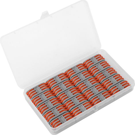 Lot de 20 cosses à connexion rapide orange PCT-2-3, calibre 11-28 AWG, pour câbles électriques. (1/5)