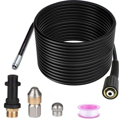 [JAMAIS UTILISÉ]15m Déboucheur Canalisation Pour Karcher Nettoyeur Haute Pression Déboucheur Canalisation Professionnel Compatible K2-K7/HD/HDS 180Bar 60C°