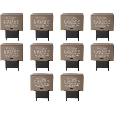 10 relais clignotants électroniques 8 broches pour ampoules LED Toyota Lexus (références : 81980-50030 et 066500-4650) (1/5)