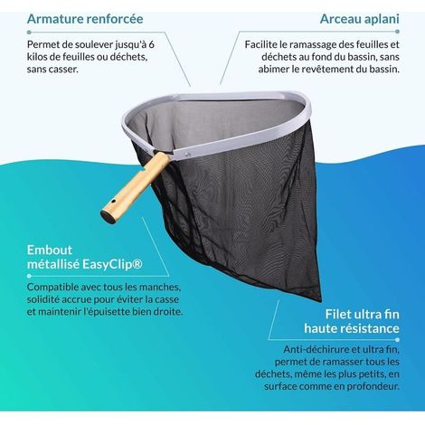 Trawler Épuisette de Fond Professionnelle en Aluminium renforcé, Robuste Maille Fine Balai Nettoyage Sac Profond incassable (1/4)