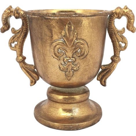 Vimin Box Coppetta con Manici e Stemma D 10,5 Cm H 15 Cm Oro