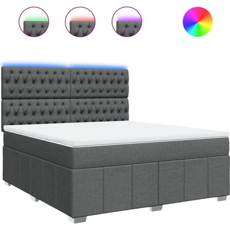 Maison Exclusive - Boxspringbett mit Matratze Dunkelgrau 180x200