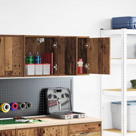 Maison Exclusive - Armoires murales de garage 2 pcs vieux bois bois d'ingénierie