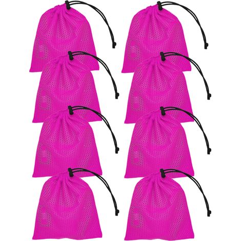 Lot de 8 sacs en filet à cordon coulissant, petits sacs cadeaux pour jouets et cadeaux, 16 x 18 cm (1/5)