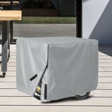 Housse de protection imperméable et anti-poussière pour générateur électrique de jardin ou de terrasse (grise) (1/5)