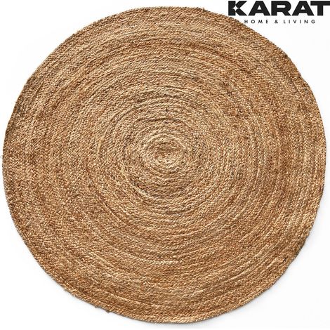 Jute-Teppich Surat Rund Handgewebt Aus Naturfasern 90 x 90 cm