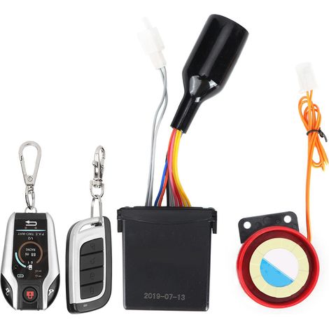 Avertisseur sonore bidirectionnel pour moto, 105-125 dB, avec télécommande, étanche et système antivol et fonction de démarrage du moteur. (1/5)