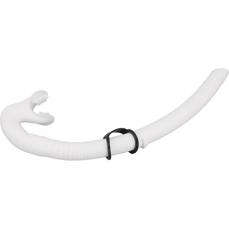 Tuba de plongée pliable avec embout buccal souple en silicone, blanc, pour la chasse sous-marine, la natation et la plongée en apnée