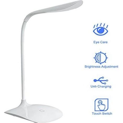 Lampe de bureauLampe de Bureau LED - 3 Niveaux de Luminosit/18 leds - Blanc (1/5)