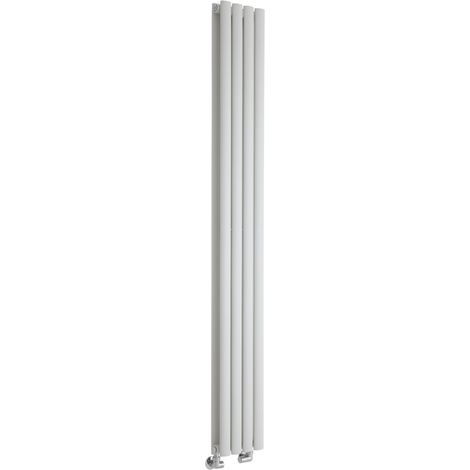 Milano Aruba White Vertical Column Double Oval Panel Radiator - 1780mm x 236mm