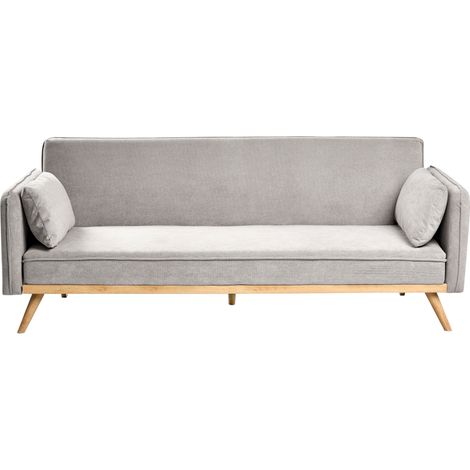 Sofá cama de tela mecanismo clic-clac para dormir minimalista gris Asaa