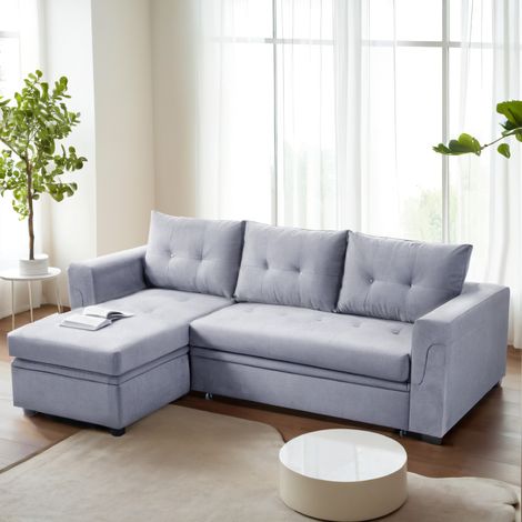 3-Seater Upholstered Corner Sofa Bed with Storage (1/5)