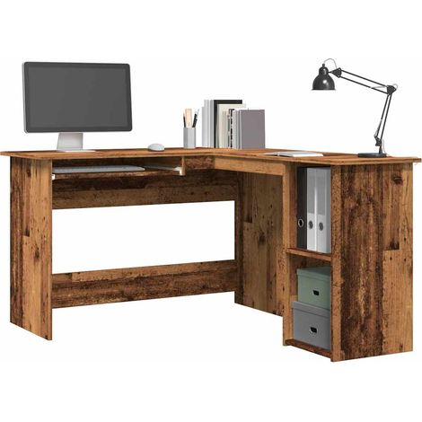 Eckschreibtisch Altholz-Optik 120x140x75 cm Holzwerkstoff