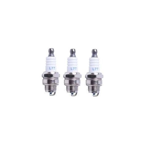 Bougie d\'allumage L7T Tronçonneuse Tondeuse à gazon Petit Moteur Accessoire Pièces Compatible avec Hus-qvarna Rep NGK BPMR7A 4626 Equivalence RCJ6Y Champion Bosch WSR6F,Pack de 3 (1/4)