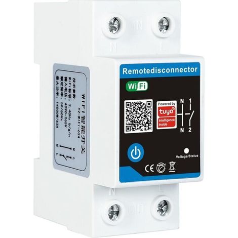 Disjoncteur Intelligent, Tuya WiFi Commutateur Intelligent Commutateur de Synchronisation Intelligent Application de Téléphone Portable Télécommande sans Fil AC230V 63A (1/5)