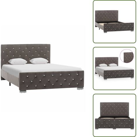 The Living Store Cadre de lit sans matelas gris tissu 120x200 cm - Cadre De Lit - Lit Double - Lit Tissu - Lit Moderne - Lit Design