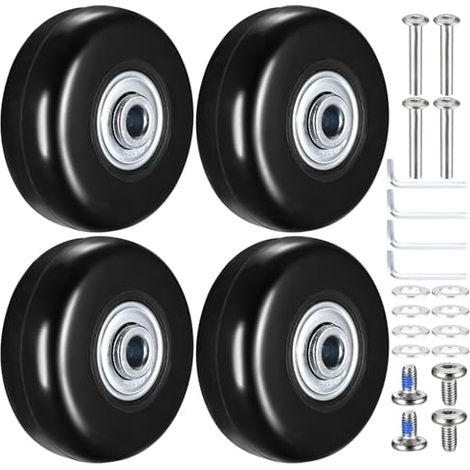 4 ruote di ricambio per valigie, ruote di ricambio per valigie, ruote di ricambio per bagagli da 50x18 mm, ruote di ricambio in gomma per trolley e valigie