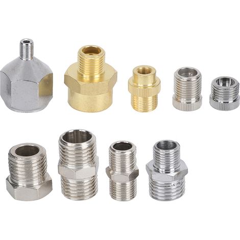 Kit de 9 connecteurs pour aérographe, accessoires adaptateurs pour pistolet à peinture et compresseur d'air A1-A9 (1/5)