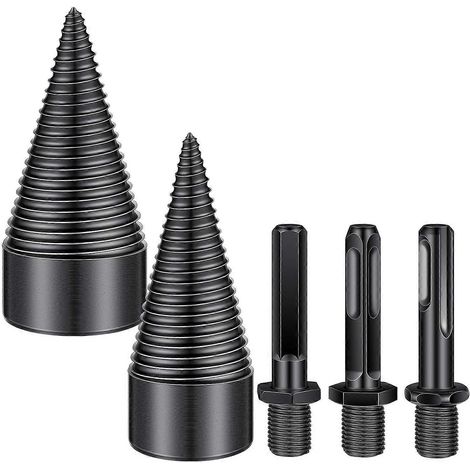 Lot de 5 forets fendeurs de bûchesforets fendeurs amoviblesforets fendeurs à cônes pour allume-feuforets fendeurs noirs (1/5)