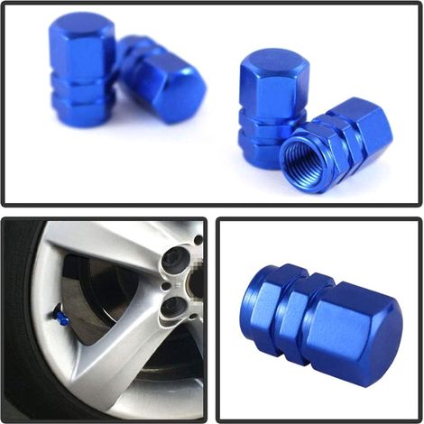 4 bouchons de valve de pneu de voiture en aluminium antivol (1/4)