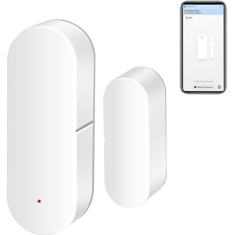 Capteur de Porte et fenêtre : capteur de Contact Intelligent pour la sécurité de la Maison, détecteurs d'ouverture/Fermeture de Porte sans Fil avec Alerte de Notification d'application (1/5)