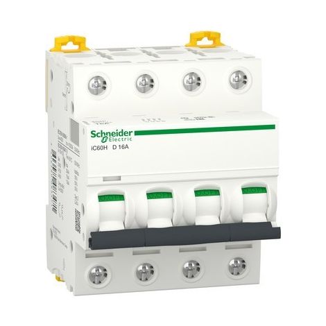 Interruttore Magnetotermico Schneider 4P 16A 10KA D 4M iC60H A9F85416