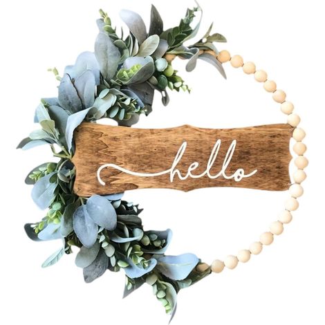 Guirlande Florale - Perles En Bois Et Plantes Artificielles - Décoration Murale Et Porte D'Entrée - Style Boho - 1 Pièce (1/5)