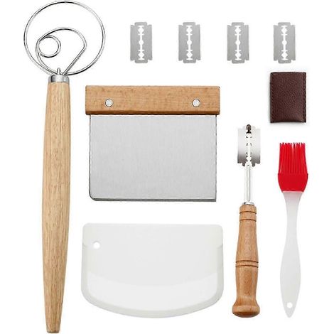 Ensemble de 2 racloirs et coupe-pâtes en acier inoxydable pour pain, pizza, gâteaux et pâtisseries.-AquaForge (1/5)