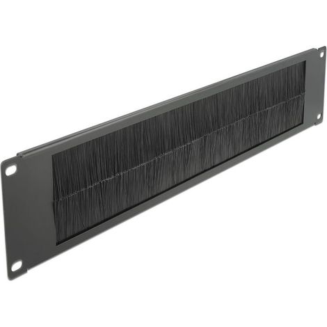 66482 Bande passe-câble à brosse 2U 19" - Noir - Bande passe-câble à brosse 2U pour rack 19"