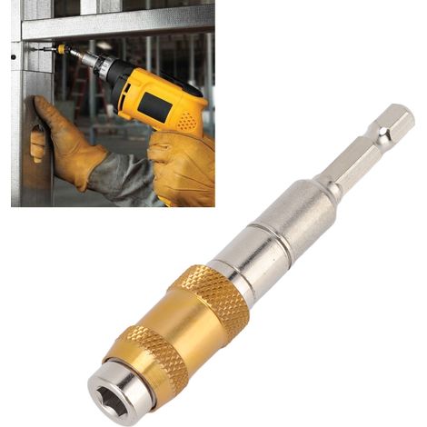 Rallonge pour perceuse électromagnétique à verrouillage rapide, embout universel, finition dorée. (1/5)