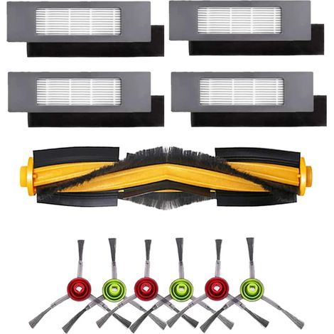 Zubehör kompatibel für Ecovacs Deebot T8 N8, 1 Hauptbürste, 4 Filter, 6 Seitenbürsten für Deebot ozmo 950 920 T8 T8+, T8 AIVI, T8MAX, N8, N8+, N8 Pro, N8 Pro+, T9, T9+ Staubsauger