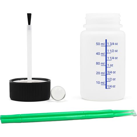 Flacon en plastique PEHD de 50 ml avec pinceau et bâtonnets de retouche e-lakiernik de 50 ml (1/5)