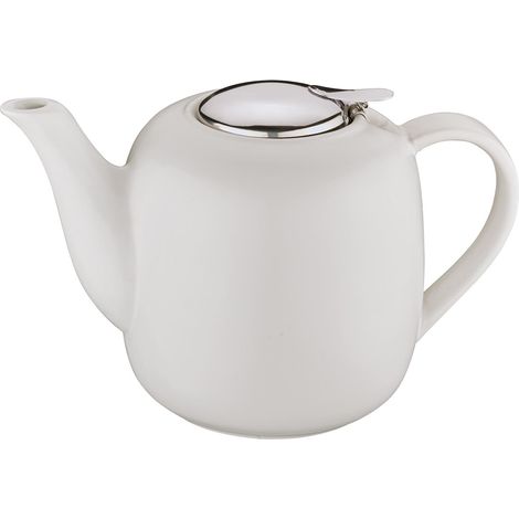 Kuchenprofi London Teekanne mit Teesieb, Keramik/Edelstahl, 1,5 l, Weiß (1/3)