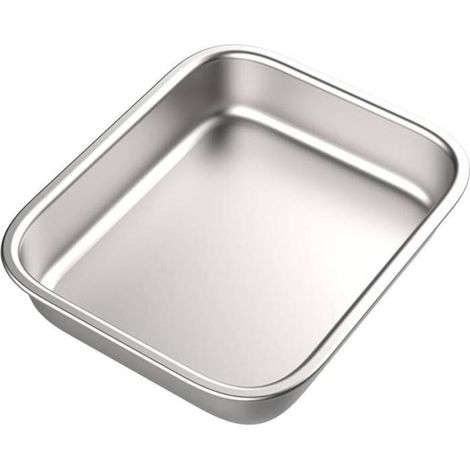 Plateau , plaque de cuisson , moule à gâteau , plat de service , 20 x 27 cm - acier inoxydable durable - multifonctionnel - lavable au lave-vaisselle - argent (1/2)